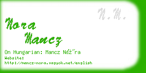 nora mancz business card